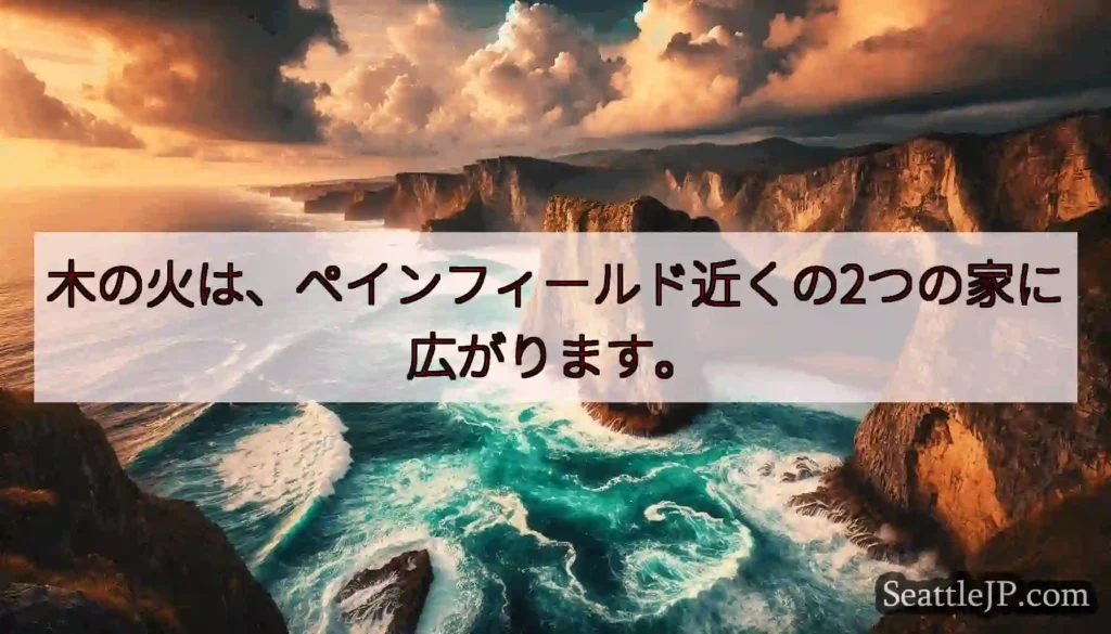 木の火は、ペインフィールド近くの2つの家に広がります。