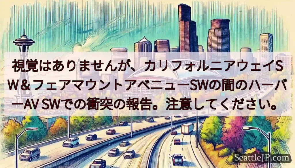 視覚はありませんが、カリフォルニアウェイSW＆フェアマウントアベニューSWの間のハーバーAV