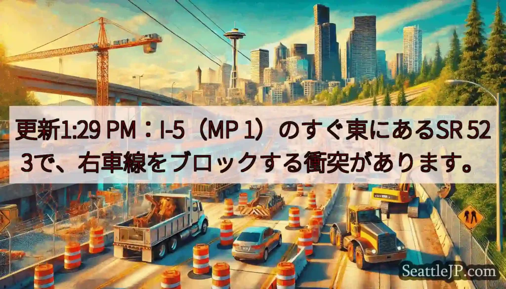 更新1:29 PM：I-5（MP 1）のすぐ東にあるSR