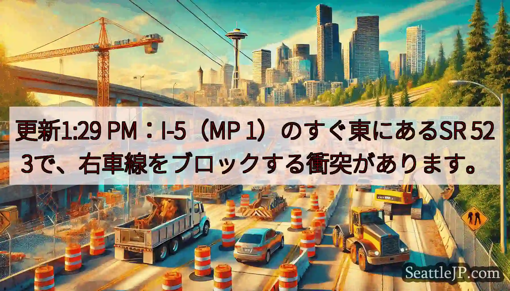 更新1:29 PM：I-5（MP 1）のすぐ東にあるSR