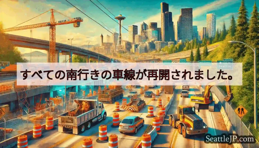 すべての南行きの車線が再開されました。