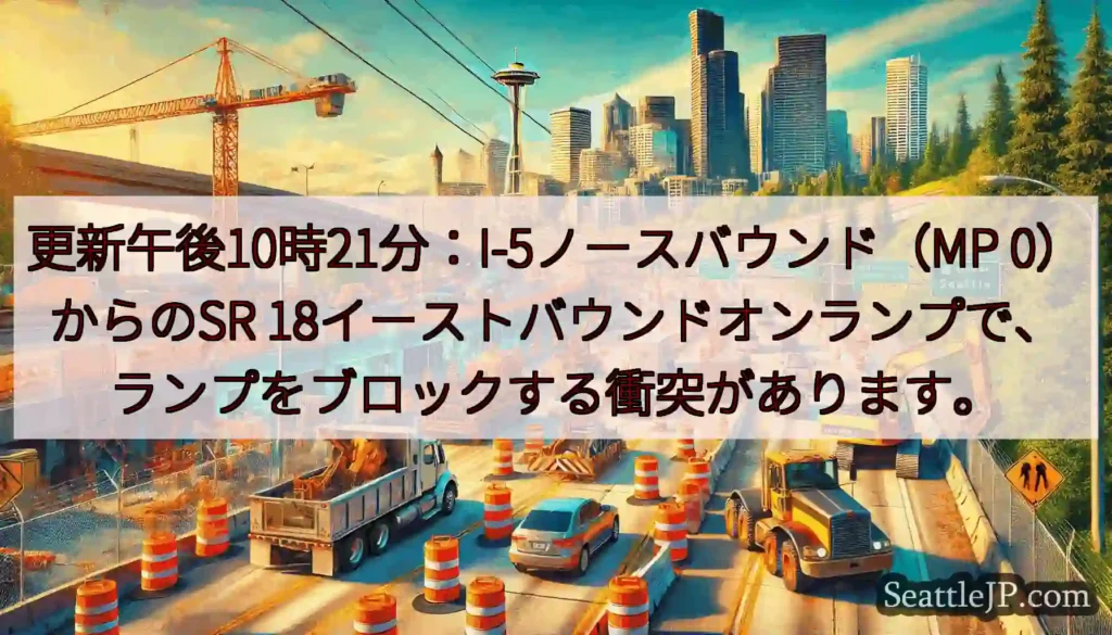更新午後10時21分：I-5ノースバウンド（MP 0）からのSR