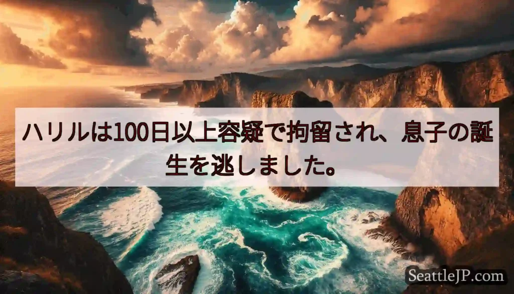 ハリルは100日以上容疑で拘留され、息子の誕生を逃しました。
