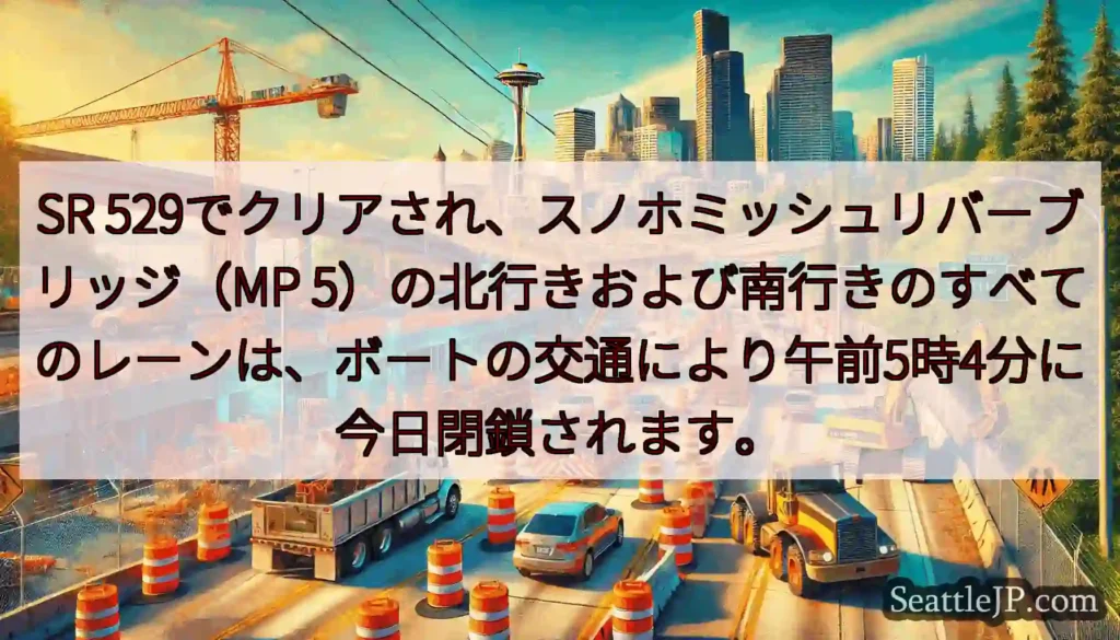 SR 529でクリアされ、スノホミッシュリバーブリッジ(MP