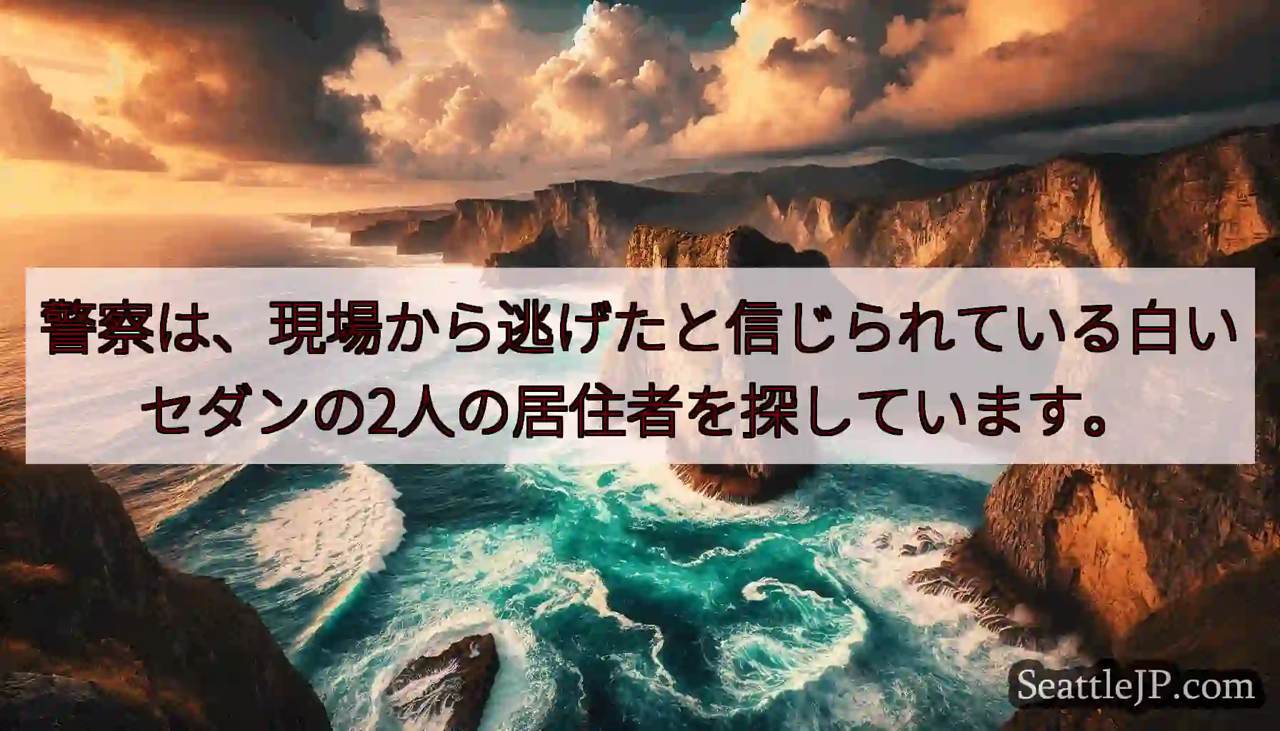 警察は、現場から逃げたと信じられている白いセダンの2人の居住者を探しています。
