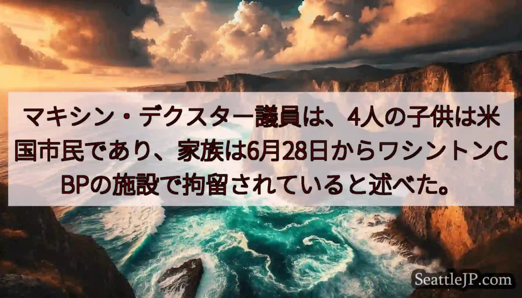 マキシン・デクスター議員は、4人の子供は米国市民であり、家族は6月28日からワシントンCBPの施設で