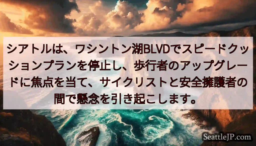 シアトルは、ワシントン湖BLVDでスピードクッションプランを停止し、歩行者のアップグレードに焦点を当