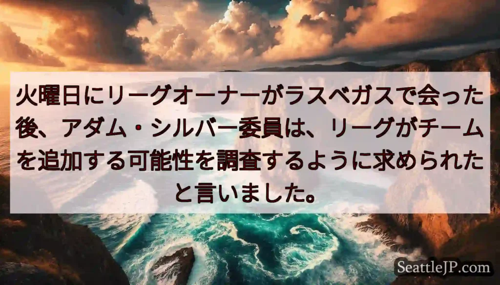 火曜日にリーグオーナーがラスベガスで会った後、アダム・シルバー委員は、リーグがチームを追加する可能性