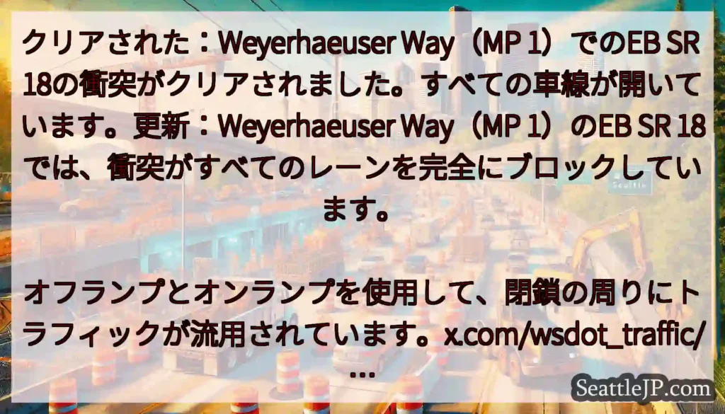クリアされた：Weyerhaeuser Way（MP 1）でのEB SR