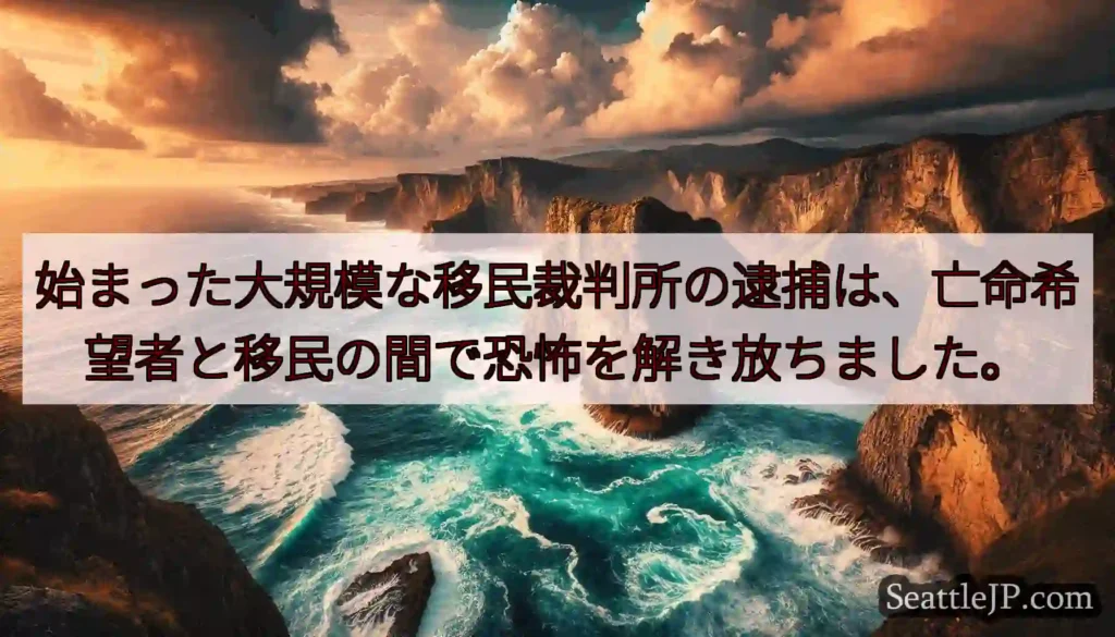 始まった大規模な移民裁判所の逮捕は、亡命希望者と移民の間で恐怖を解き放ちました。