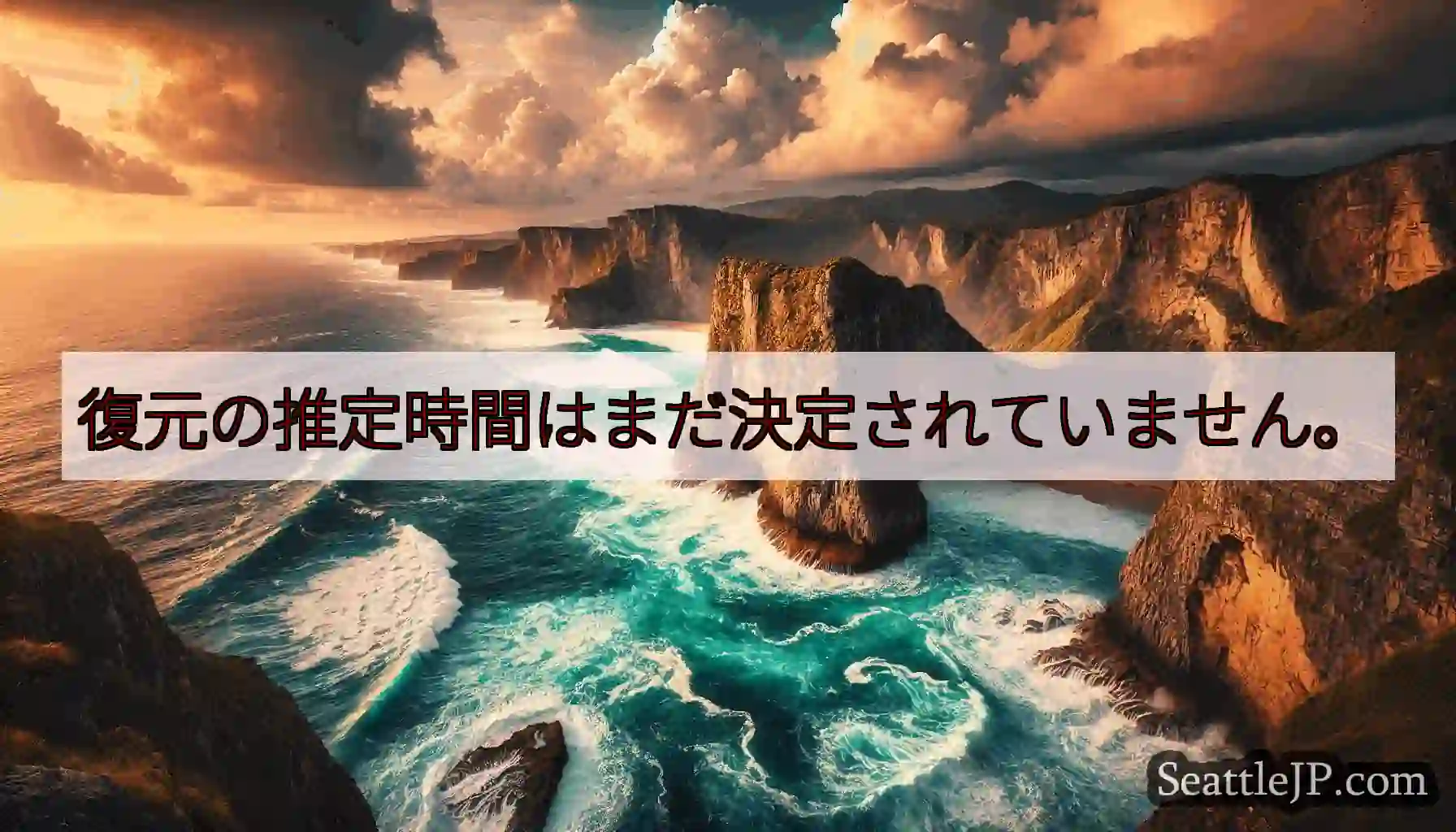 復元の推定時間はまだ決定されていません。