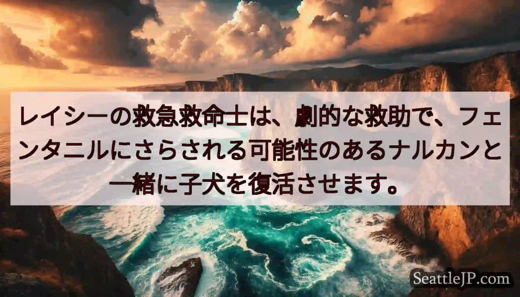 レイシーの救急救命士は、劇的な救助で、フェンタニルにさらされる可能性のあるナルカンと一緒に子犬を復活