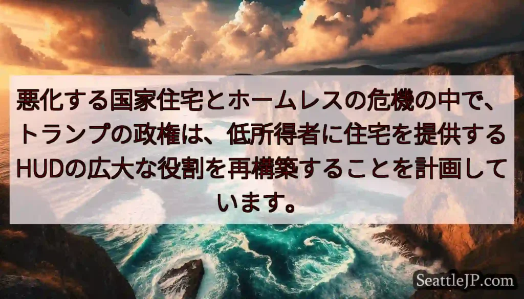 悪化する国家住宅とホームレスの危機の中で、トランプの政権は、低所得者に住宅を提供するHUDの広大な役