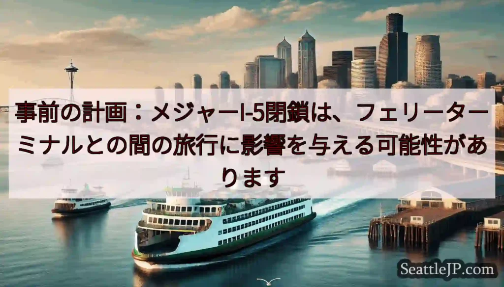 事前の計画：メジャーI-5閉鎖は、フェリーターミナルとの間の旅行に影響を与える可能性がありますhtt