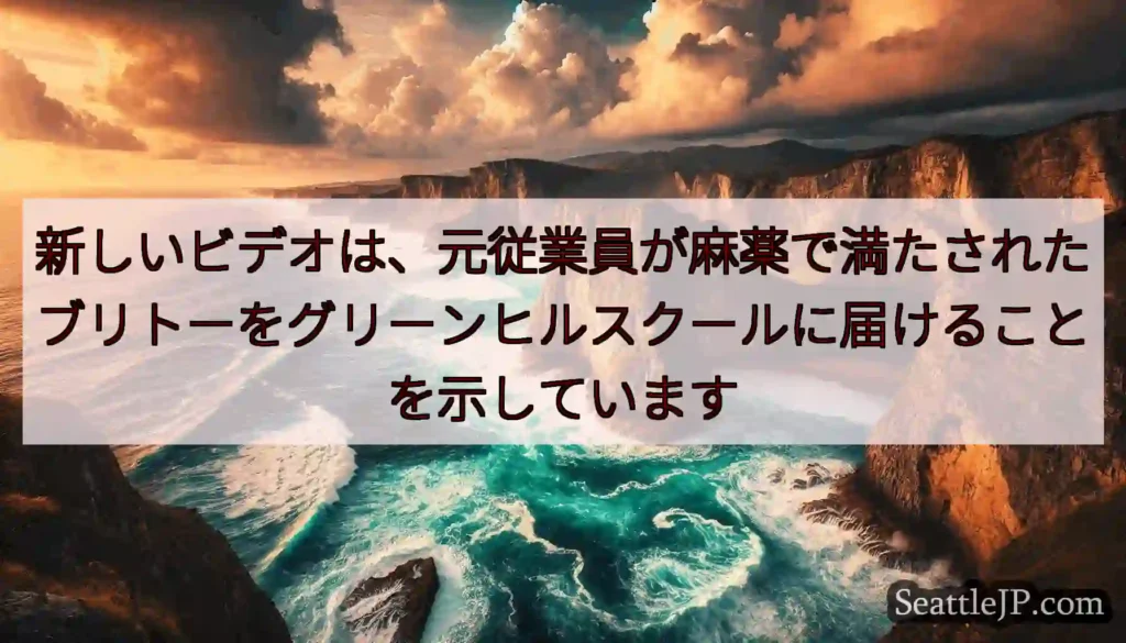 新しいビデオは、元従業員が麻薬で満たされたブリトーをグリーンヒルスクールに届けることを示しています