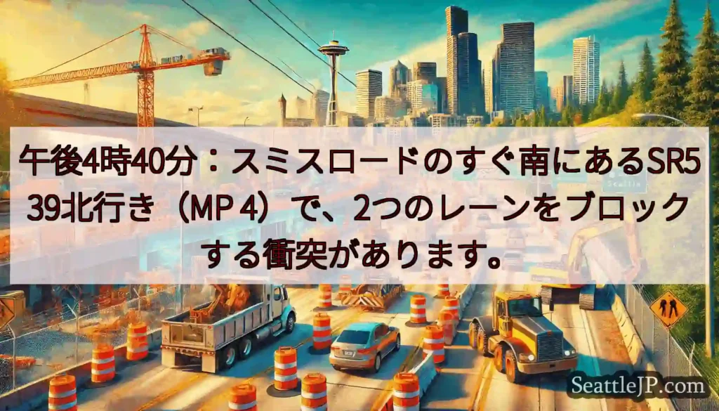 午後4時40分：スミスロードのすぐ南にあるSR539北行き（MP