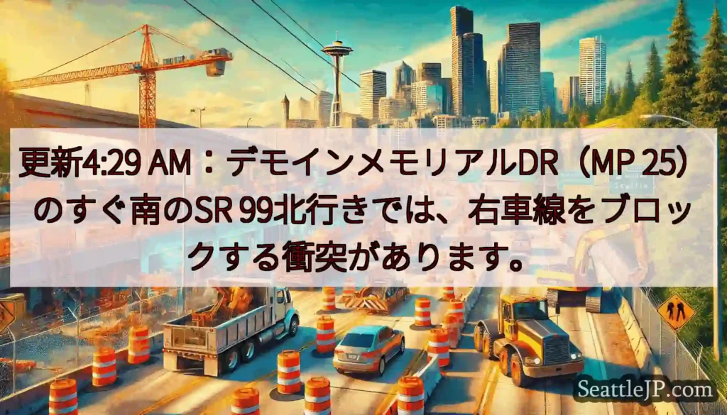 更新4:29 AM：デモインメモリアルDR（MP 25）のすぐ南のSR