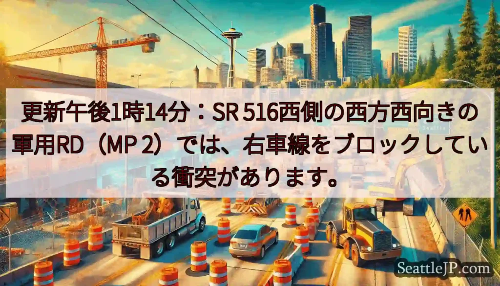 更新午後1時14分：SR 516西側の西方西向きの軍用RD（MP
