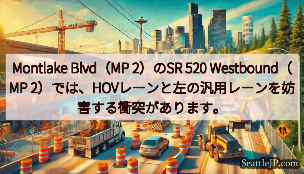 Montlake Blvd（MP 2）のSR 520 Westbound（MP