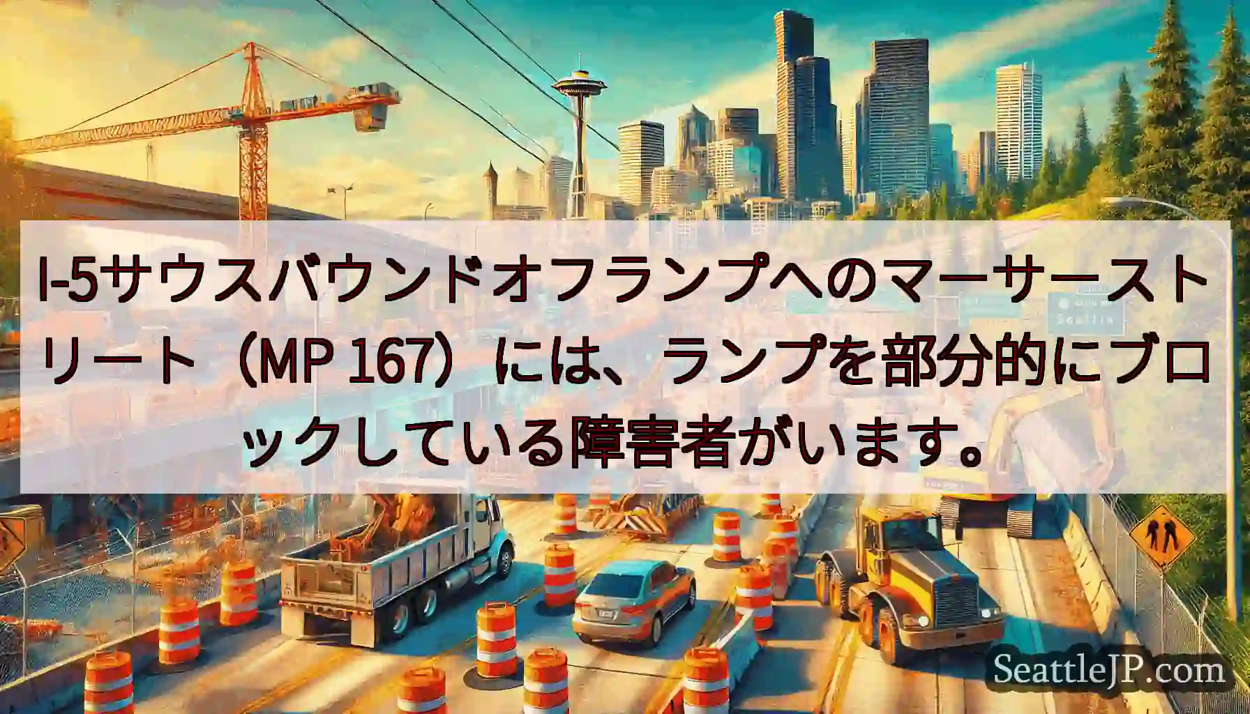 I-5サウスバウンドオフランプへのマーサーストリート（MP