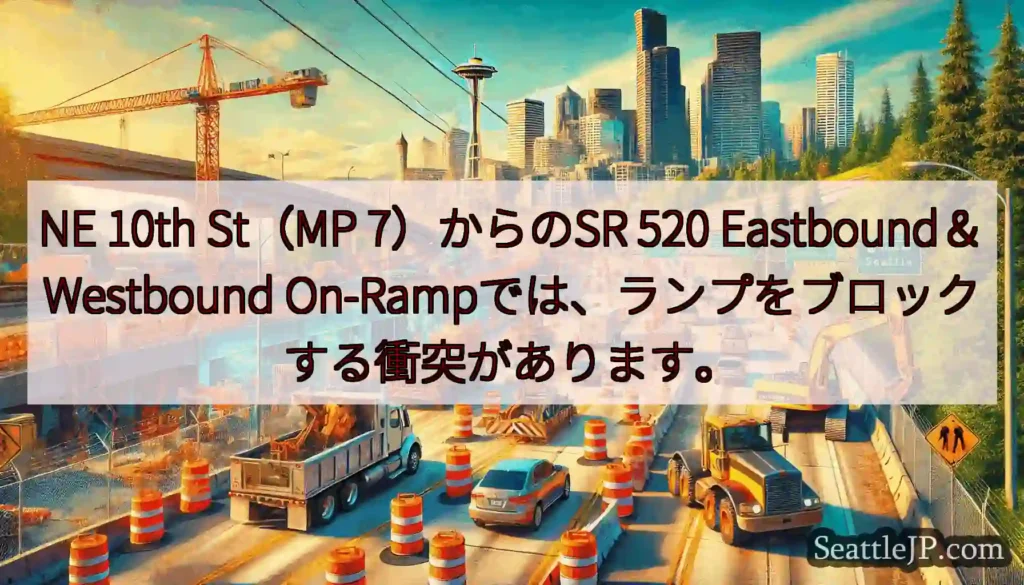 NE 10th St（MP 7）からのSR 520 Eastbound＆Westbound
