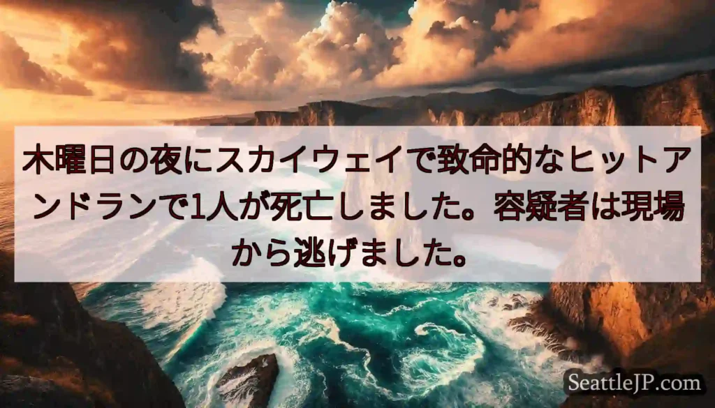 木曜日の夜にスカイウェイで致命的なヒットアンドランで1人が死亡しました。容疑者は現場から逃げました。
