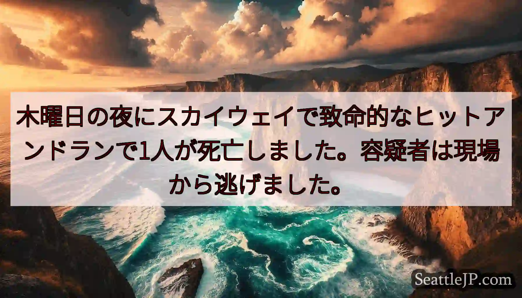 木曜日の夜にスカイウェイで致命的なヒットアンドランで1人が死亡しました。容疑者は現場から逃げました。