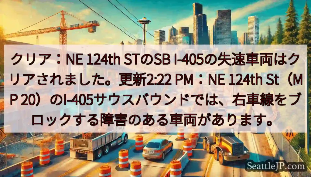 クリア：NE 124th STのSB I-405の失速車両はクリアされました。更新2:22