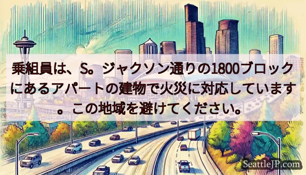 乗組員は、S。ジャクソン通りの1800ブロックにあるアパートの建物で火災に対応しています。この地域を