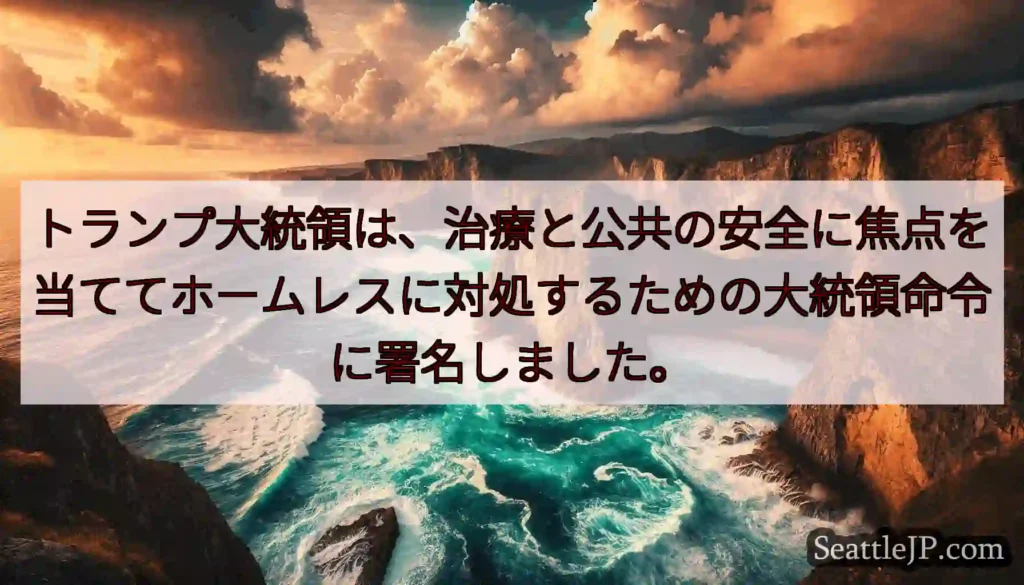 トランプ大統領は、治療と公共の安全に焦点を当ててホームレスに対処するための大統領命令に署名しました。