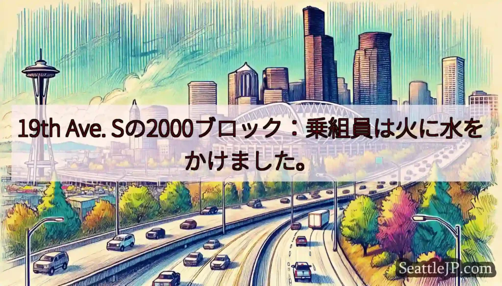 19th Ave. Sの2000ブロック：乗組員は火に水をかけました。