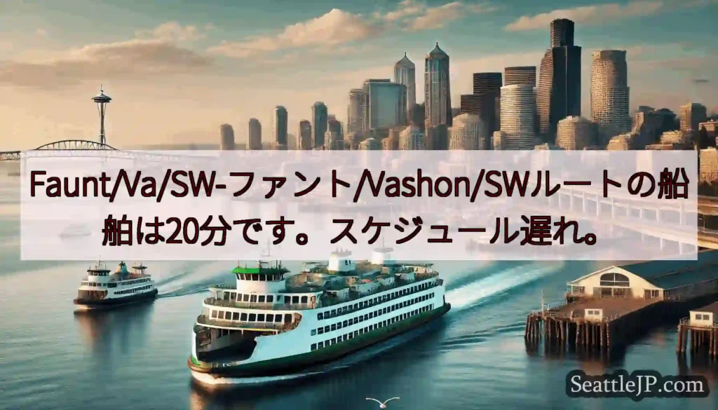 Faunt/Va/SW-ファント/Vashon/SWルートの船舶は20分です。スケジュール遅れ。ht