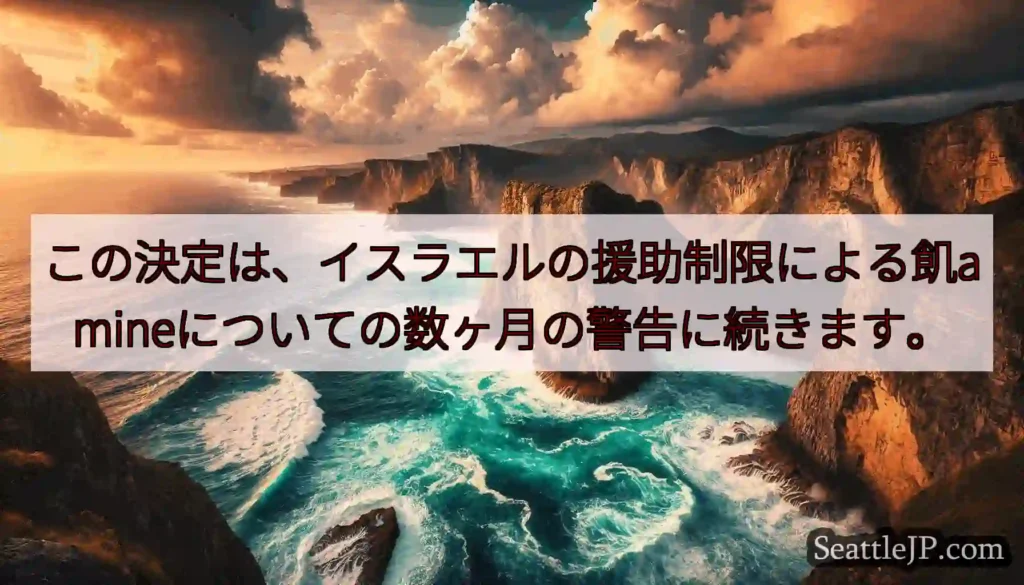 この決定は、イスラエルの援助制限による飢amineについての数ヶ月の警告に続きます。