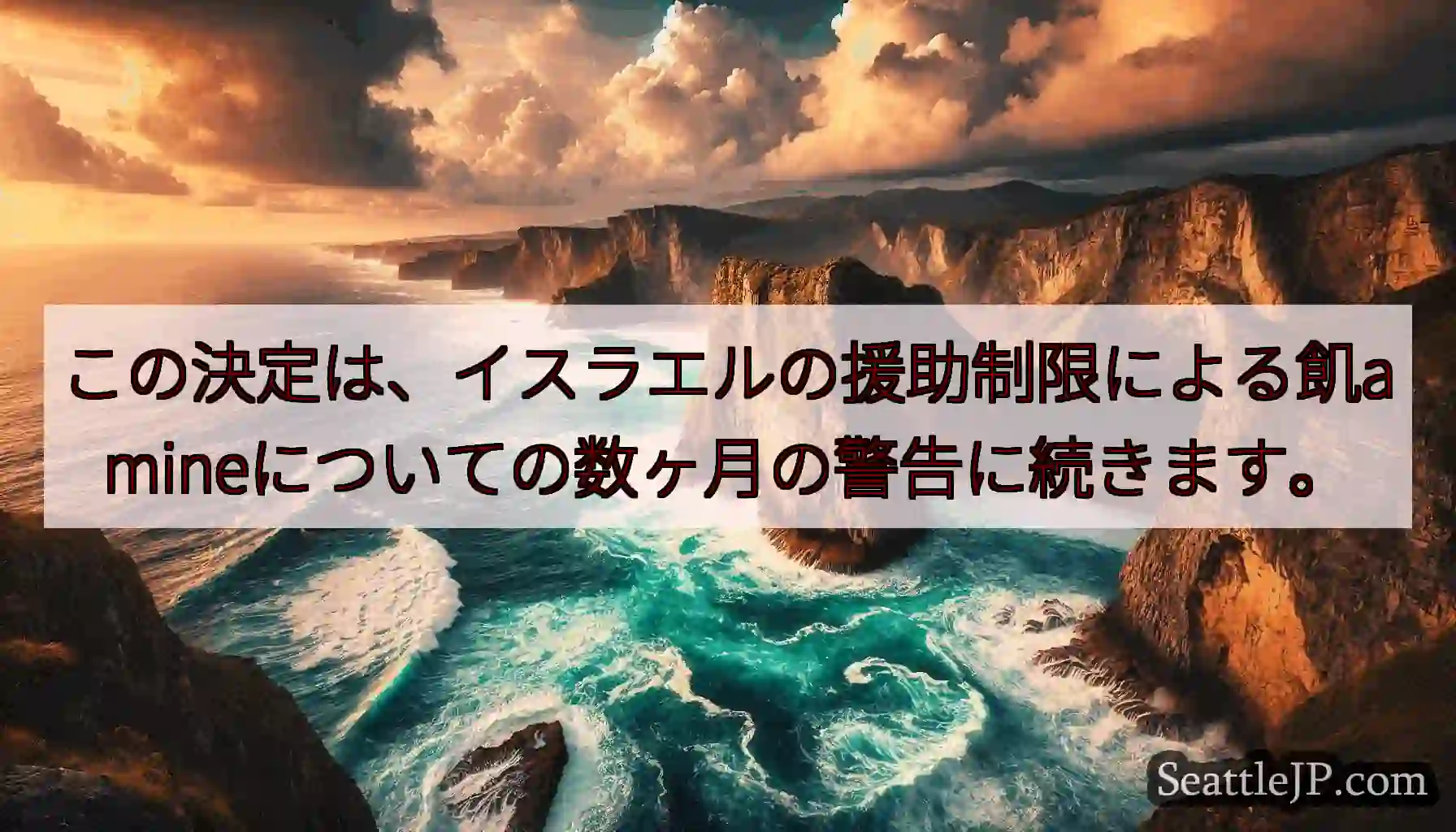 この決定は、イスラエルの援助制限による飢amineについての数ヶ月の警告に続きます。