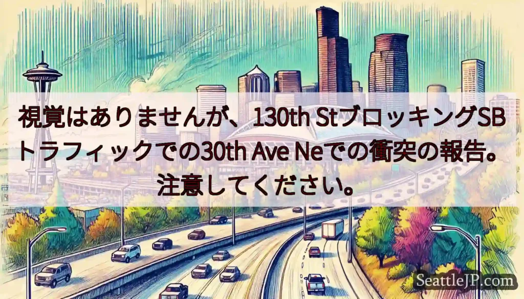 視覚はありませんが、130th StブロッキングSBトラフィックでの30th Ave