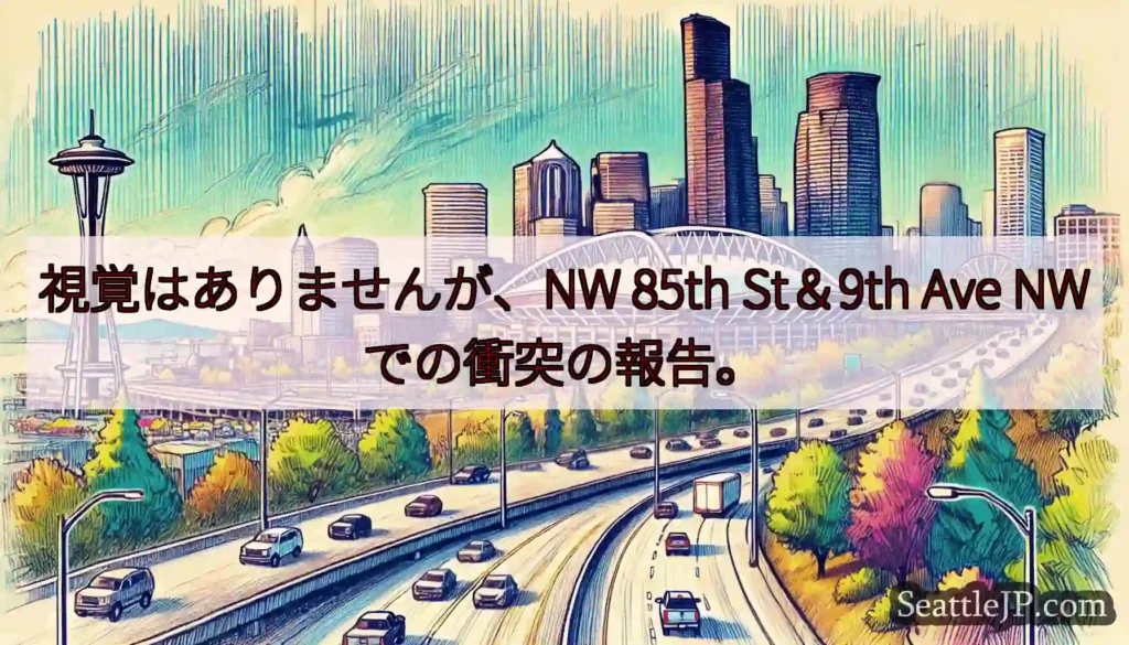 視覚はありませんが、NW 85th St＆9th Ave NWでの衝突の報告。