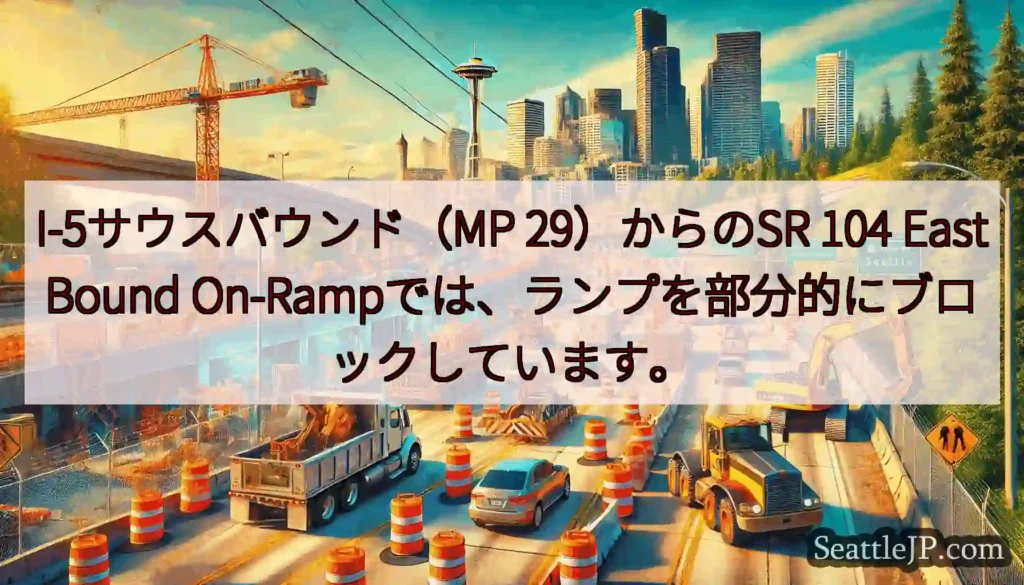 I-5サウスバウンド（MP 29）からのSR 104 EastBound