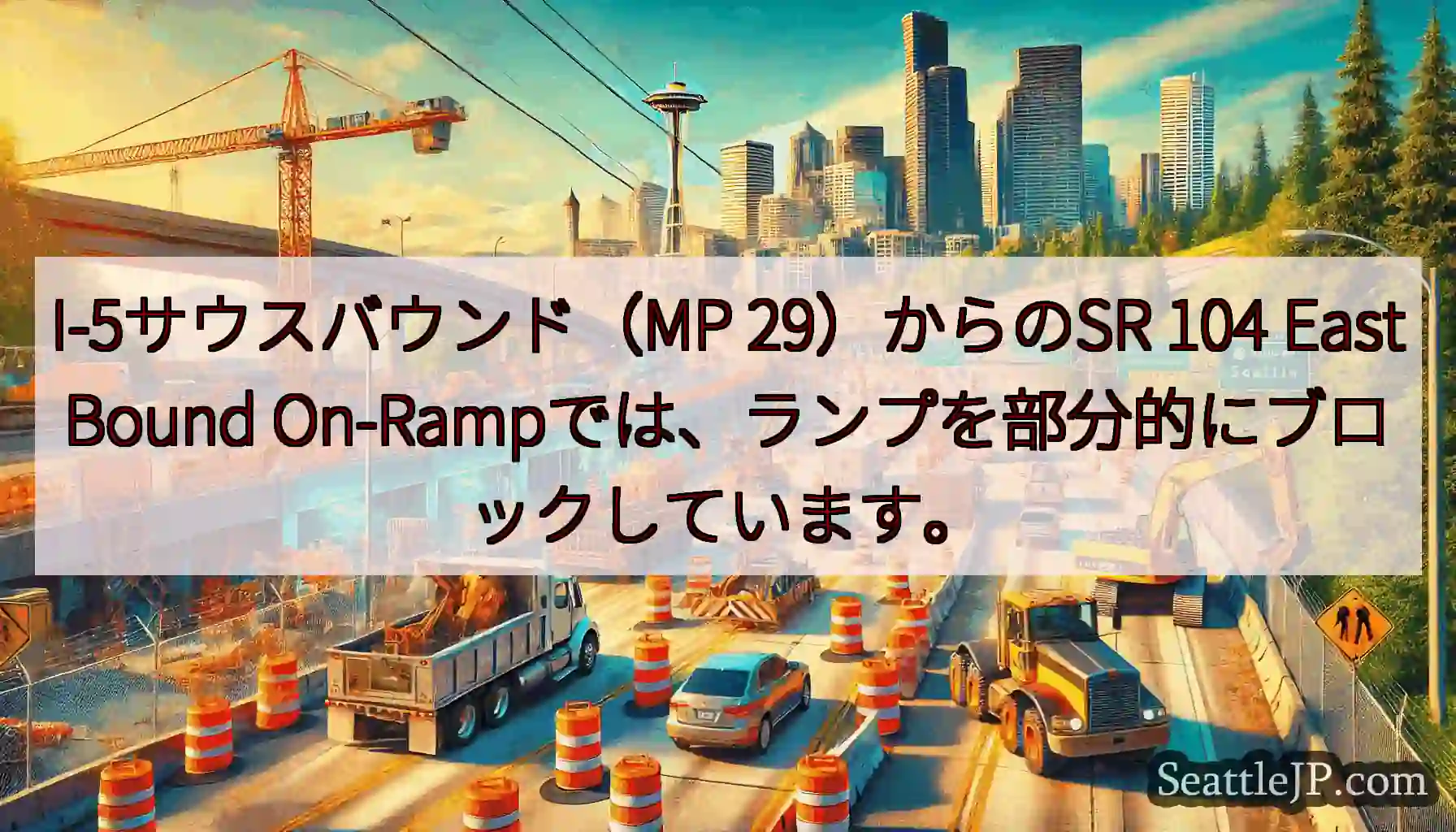 I-5サウスバウンド（MP 29）からのSR 104 EastBound
