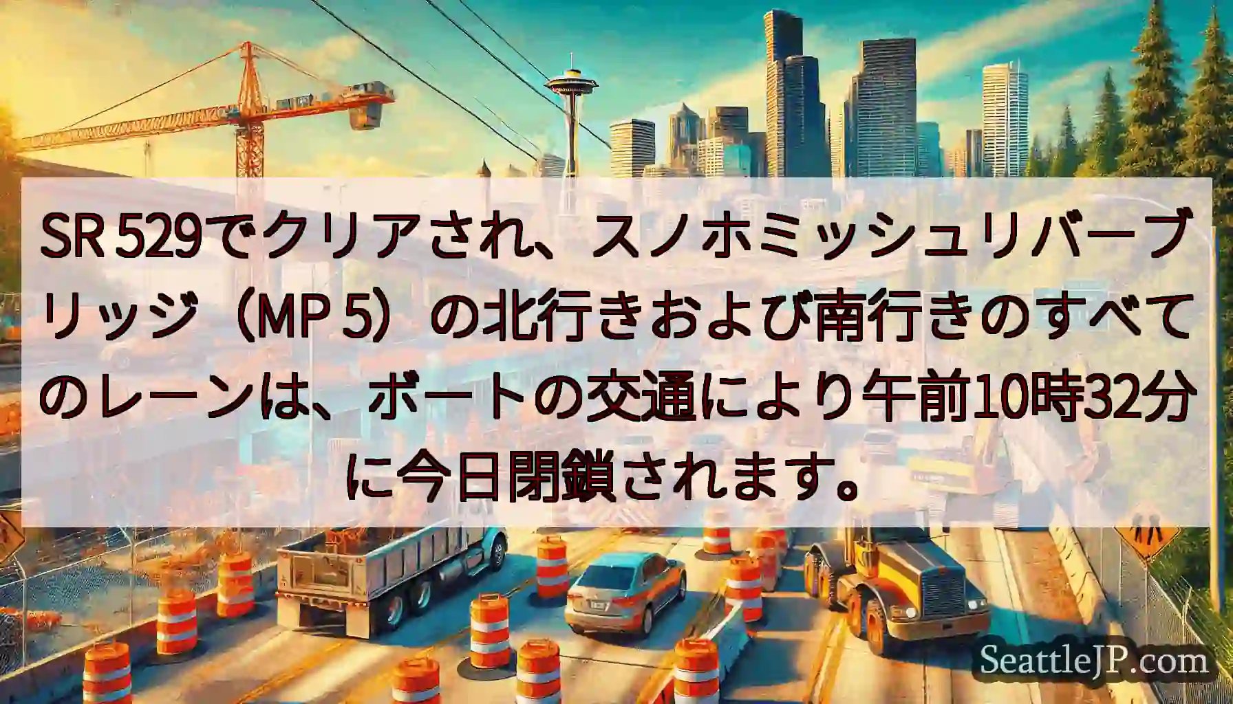 SR 529でクリアされ、スノホミッシュリバーブリッジ（MP