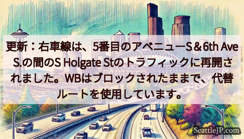 更新：右車線は、5番目のアベニューS＆6th Ave S.の間のS Holgate