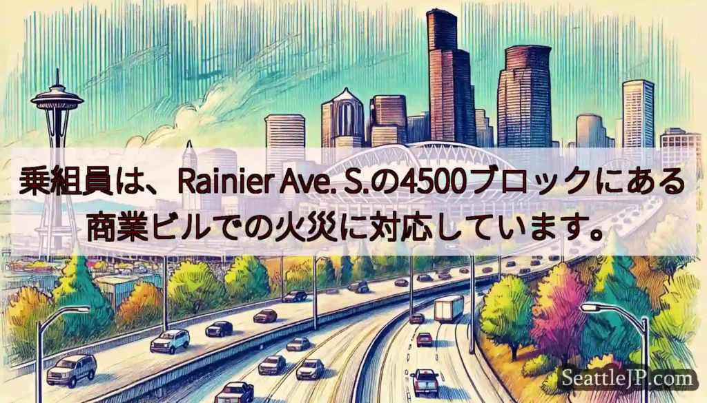 乗組員は、Rainier Ave. S.の4500ブロックにある商業ビルでの火災に対応しています。