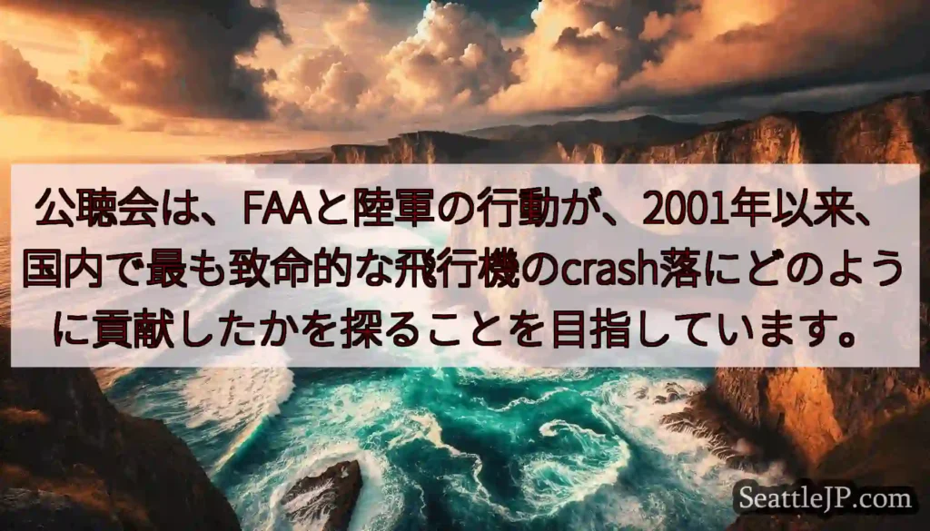 公聴会は、FAAと陸軍の行動が、2001年以来、国内で最も致命的な飛行機のcrash落にどのように貢