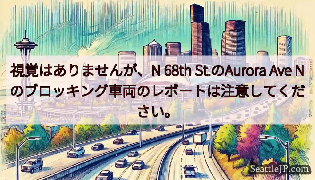 視覚はありませんが、N 68th St.のAurora Ave
