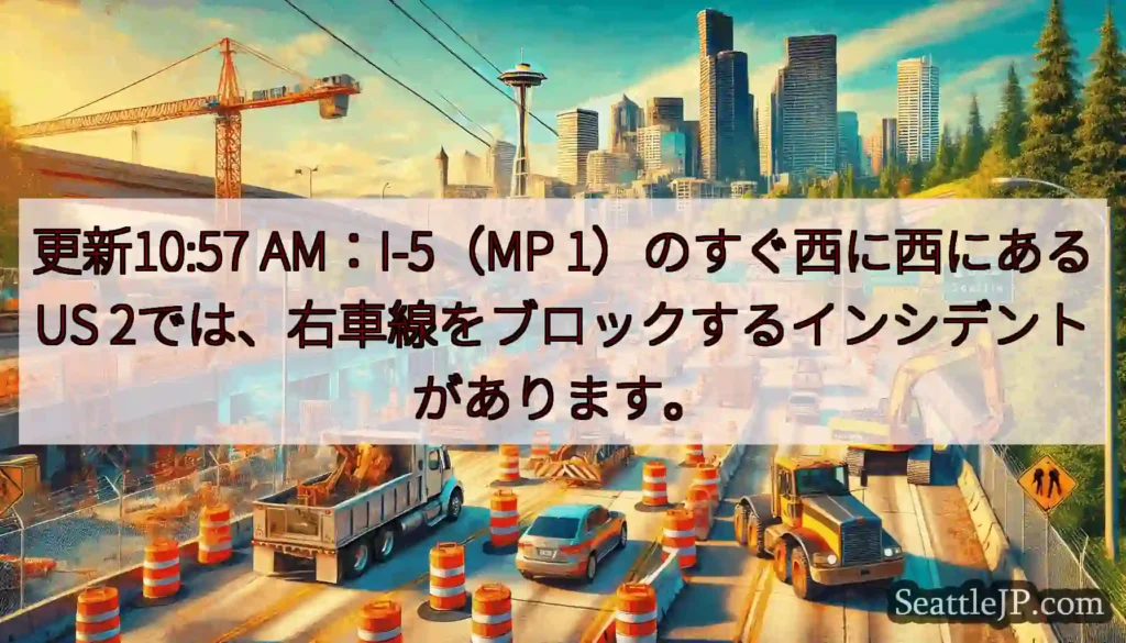 更新10:57 AM：I-5（MP 1）のすぐ西に西にあるUS