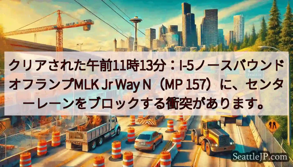 クリアされた午前11時13分：I-5ノースバウンドオフランプMLK Jr Way N（MP