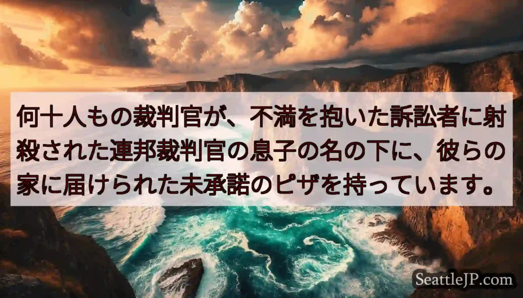 何十人もの裁判官が、不満を抱いた訴訟者に射殺された連邦裁判官の息子の名の下に、彼らの家に届けられた未