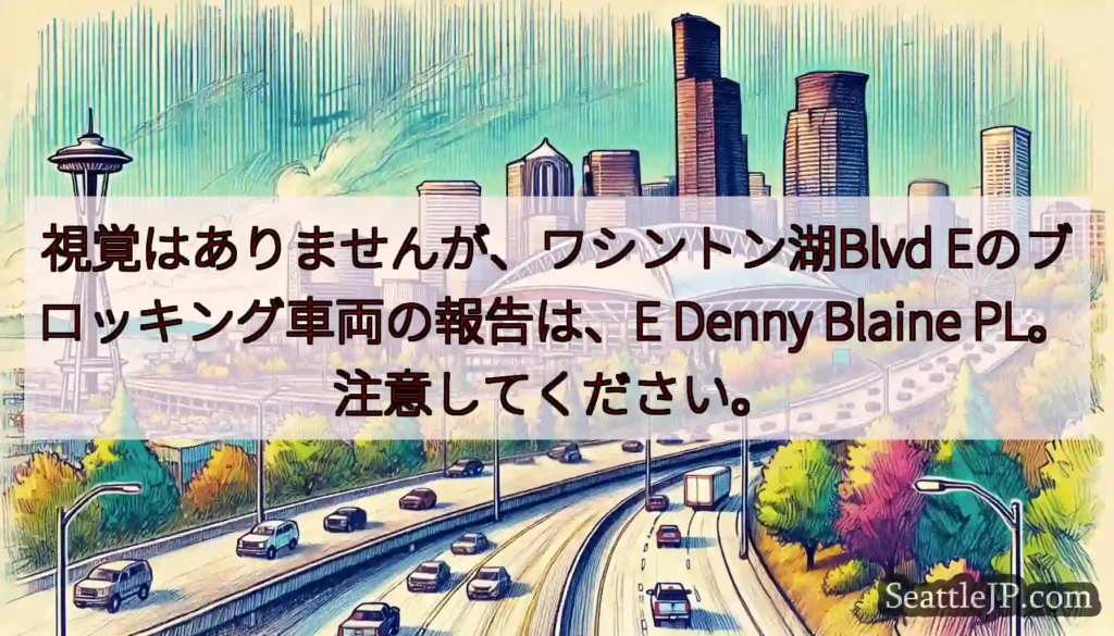 視覚はありませんが、ワシントン湖Blvd Eのブロッキング車両の報告は、E Denny