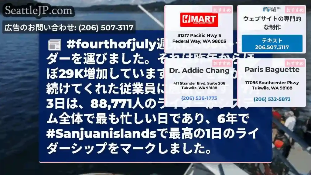 #fourthofjuly週末に406k+ライダーを運びました。それは昨年からほぼ29K増加していま