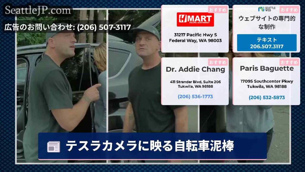 テスラカメラに映る自転車泥棒