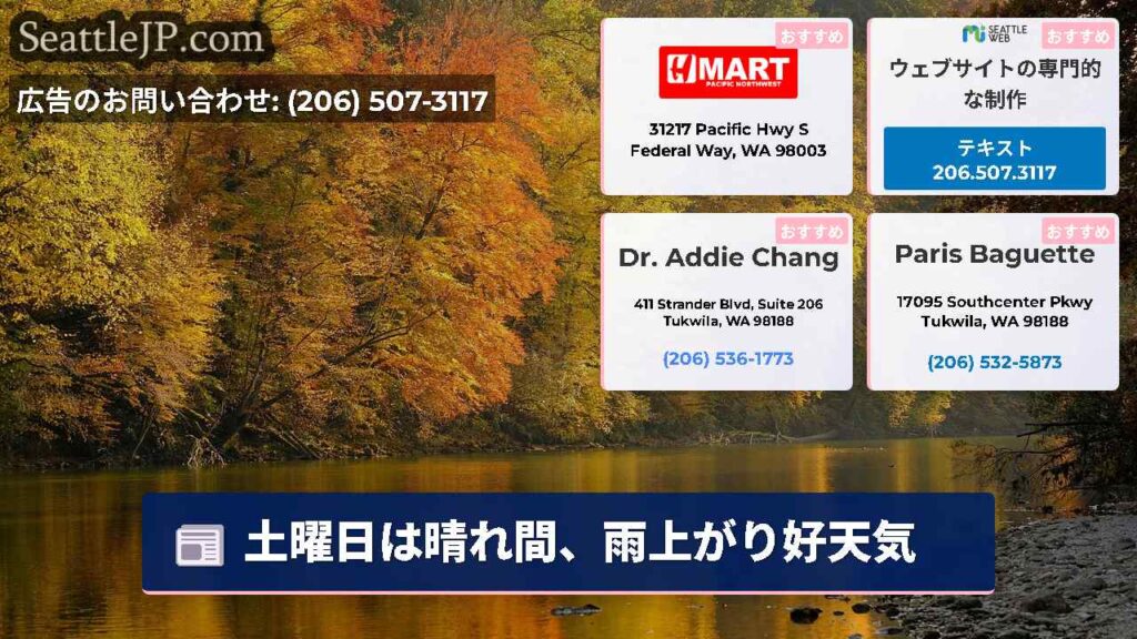 土曜日は晴れ間、雨上がり好天気